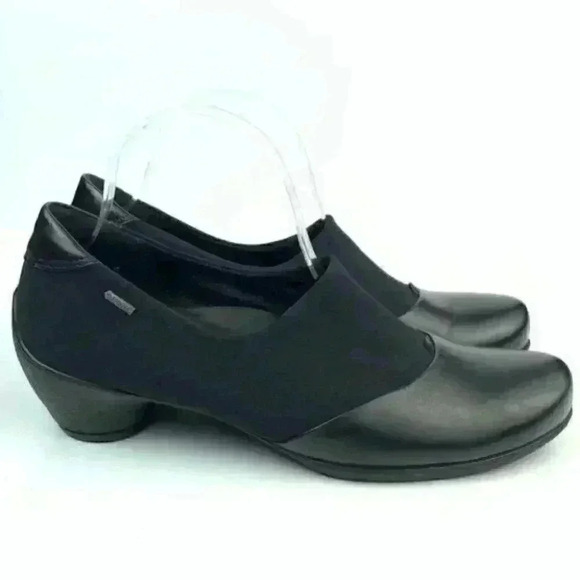 New Ecco heels 41 10-10.5 Black leather gore-Tex - Picture 1 of 9